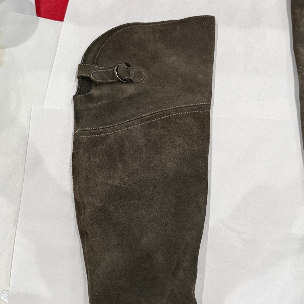 Sundance Over-the-Knee Suede Boots - Dark Brown - Picture 2 of 6